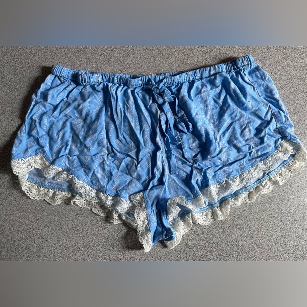 Hollister Blue & White Sleep Shorts Size Large